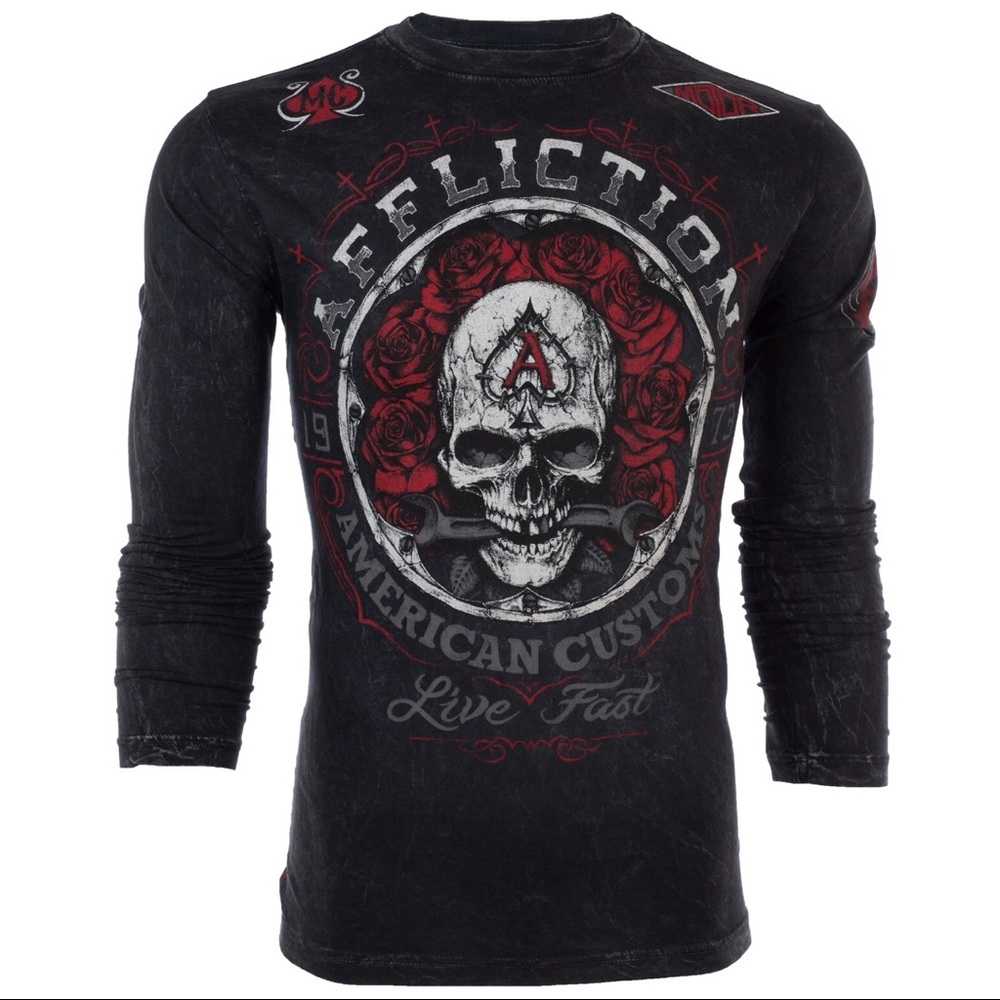 AFFLICTION Men's T-Shirt REST IN GREASE